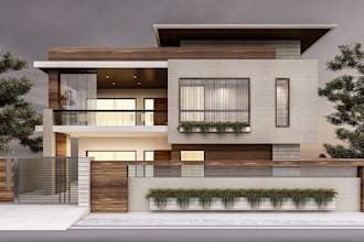 do home design interior and exterior with 3d rendering