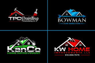 design home repair, remodeling, painting, roofing, handyman unique logo