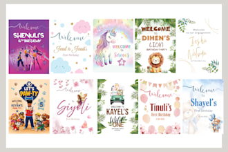 make a custom birthday, baby shower, bridal shower, or welcome board design