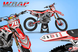 work on wrap sticker designs and mockups for your motorbike