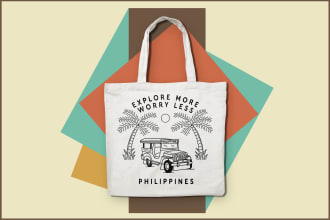 illustrate a design for your tote bag and other merchandise