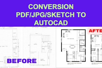 convert pdf to autocad dwg and provide accurate redrafting services