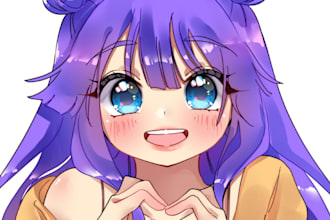 draw half body anime styled portrait, illustration, or fanart