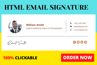 make email signature HTML, clickable HTML email signature