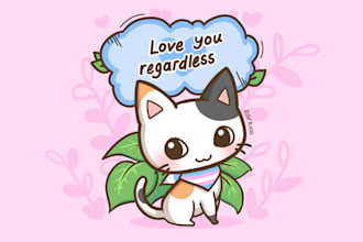 draw cute kawaii food, animals and creatures