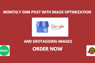 monthly gmb post with  geotag images for local seo service