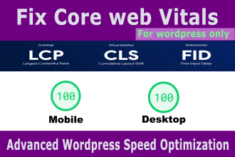 speed up wordpress, fix core web vitals, lcp, cls, fcp issues, google page speed