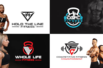 do modern gym fitness  warrior monogram logo for your brand