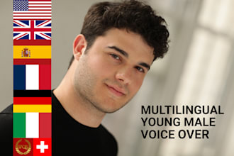 record a young male voice over in italian