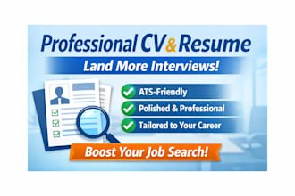 be your professional and impressive cv, resume writer