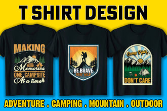 do custom t shirt adventure, camping, outdoor, merch by amazon or pod