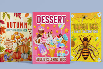 create custom adults coloring book and interior pages for kdp