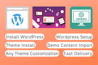setup any modern wp theme, demo import and install wordpress