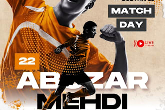 design sports, football, cricket flyer and poster