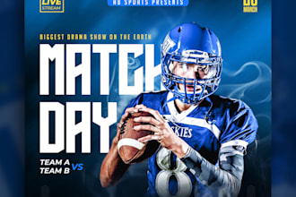 design sports, football, cricket flyer and poster