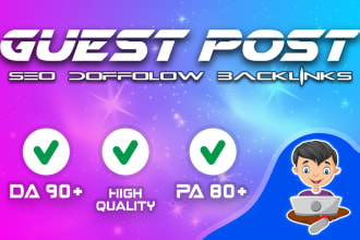 build link in dofollow guest post on da DR high traffic site