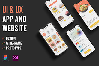 design UI UX wireframe prototype for app and web
