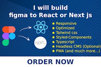 build react or next js website with typescript