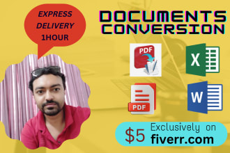 convert PDF to word or excel to PDF