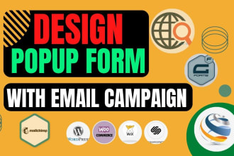 design wix or squarespace pop up with email campaign