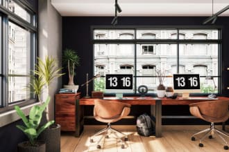 do 3d model and rendering of retail or office projects