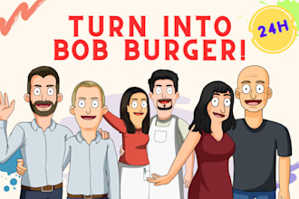 draw you in bob burger art style in 5 hours