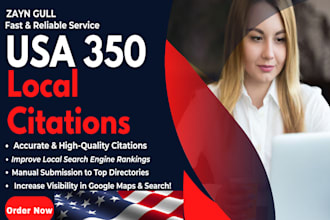 create 350 USA citations for google my business