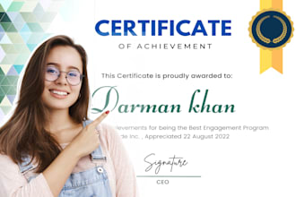 create professional certificate, award certificate design