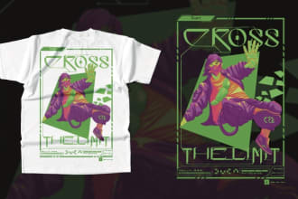 custom illustration for parkour or streetwear t shirt design
