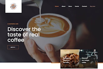 create a coffee shop website with ecommerce funcionality