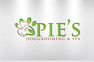 create awesome modern dog spa logo design for you