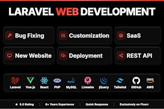 fix bugs, develop and upgrade laravel