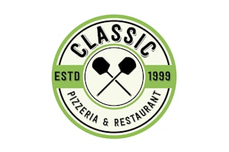 do a professional  creative pizzeria logo design for you
