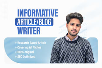 write factual informative articles, science blogs and web content