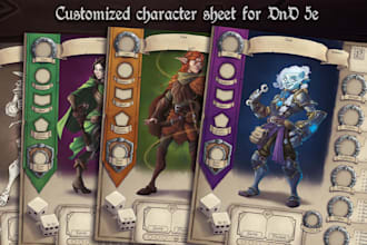 draw your character and customized character sheet, dnd 5e