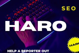provide guaranteed haro backlinks by responding to pitches