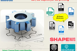 do model a 2d, 3d object for your 3d printing