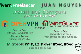 configure your VPN server, openvpn, wireguard VPN, ipsec
