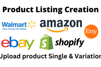 do product listing on ebay, walmart, etsy, amazon, shopify listing creation