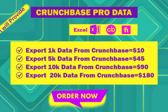 export crunchbase company data, vc, angel investors data list by crunchbase pro