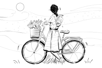 create authentic hand drawn ink, vintage and line art illustration for you