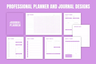 design printable and digital planner, journal and calendar