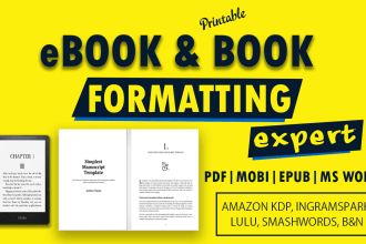 do book formatting kindle ebook formatting KDP paperback and layout design