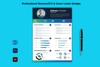 design professional and creative resume, CV in 12 hours