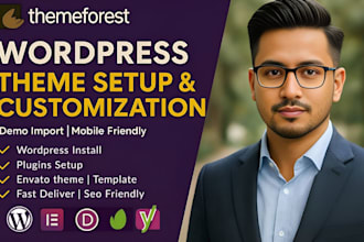 install wordpress, demo import, and professionally customize your theme