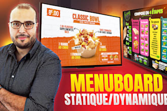 design menu boards digital tv for restaurant