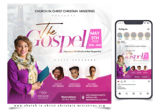 design a world class online flyer, ig post or church flyer