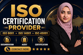 give iso 9001, 14001 45001 documentation and certification