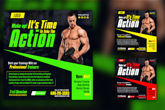 design fitness, gym, sports, motion flyer, product poster