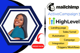 gohighlevel activecampaign mailchimp landing page email template automation